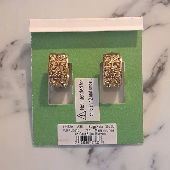 Kate Spade Gold Crystal Earrings - Picture 2 of 4